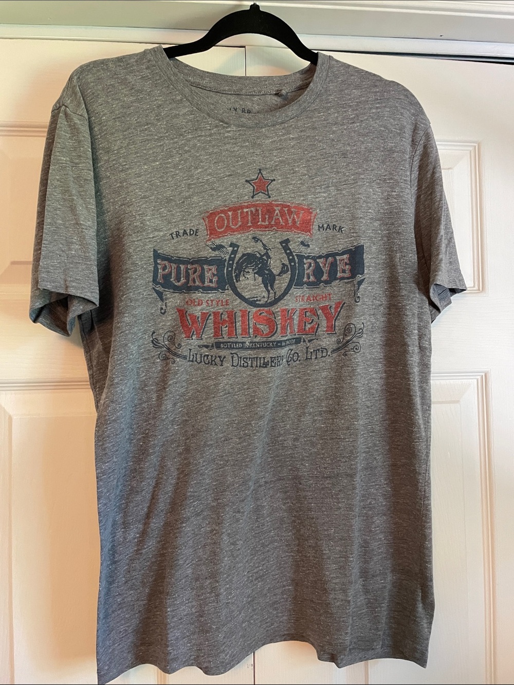 LUCKY BRAND Outlaw Pure Rye Whiskey Graphic Tee - Heather Gray